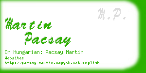 martin pacsay business card